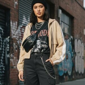 Zara Anorak Jacket Relax Fit Oversized Cropped Jacket Size Small